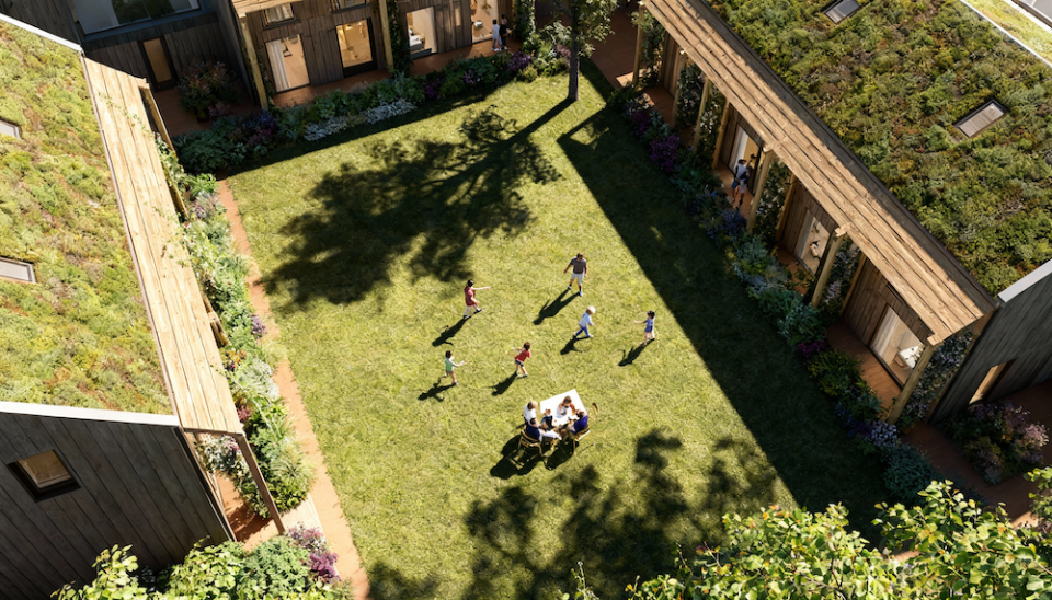 Fp aerial view of families interacti  75089